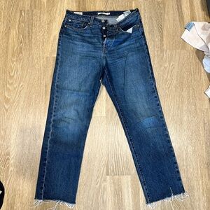 Levi's Dark Blue Wedgie Straight Leg Women's Jeans